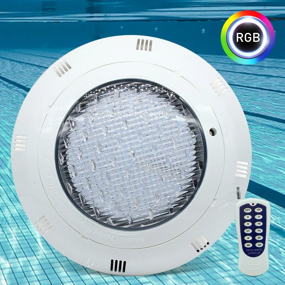 with Fountain Fichiouy Waterproof Swimming Pool Pool Lamp IP68 Light Remote AC12V LED Lights Lamp 36W 7Color RGB