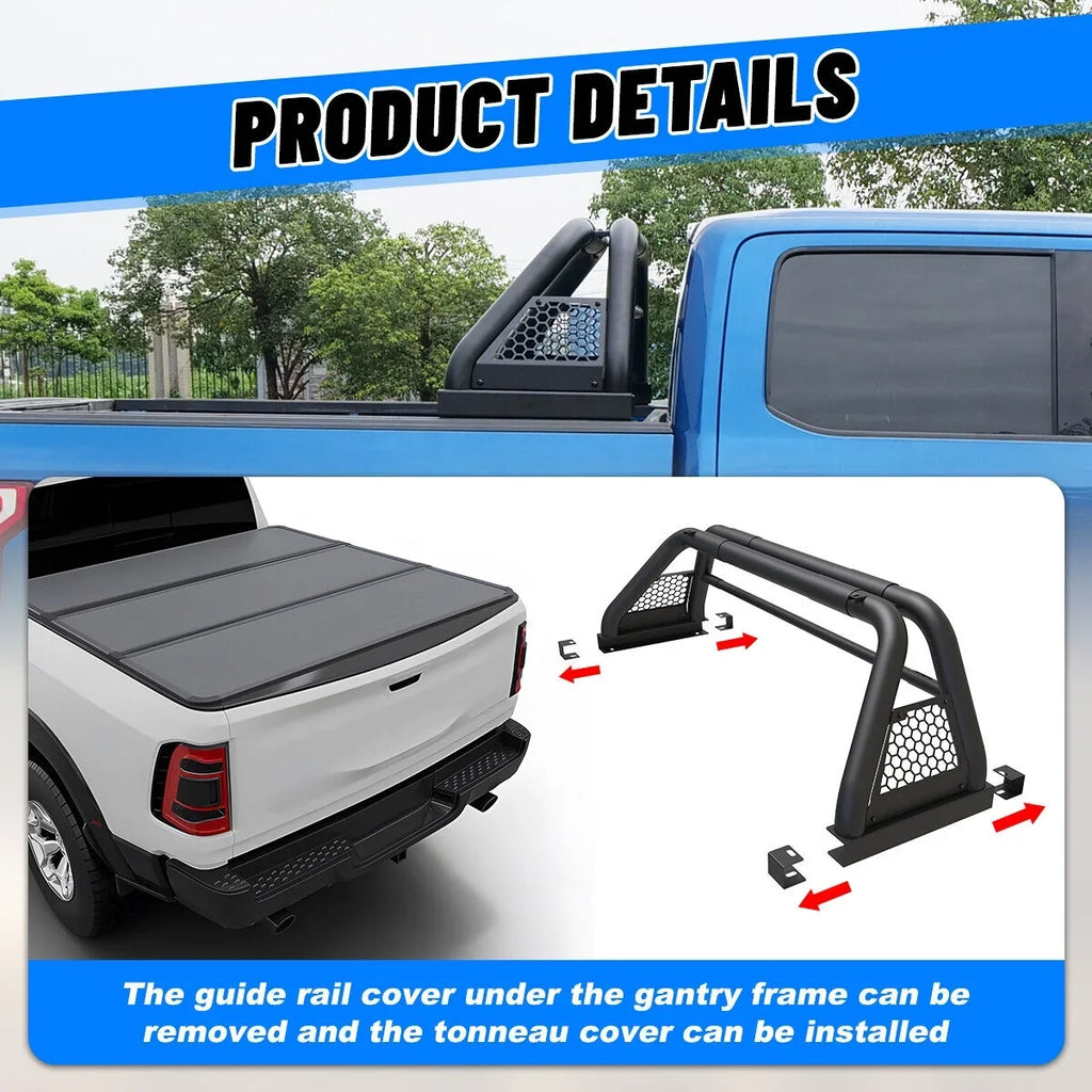 Bar For Sport silverado/GMC 2019-2023 sierra Rack Truck Bar 62.9-74.7" Bed Chase Fit 1999-2013 and Chevy Adjustable Roll