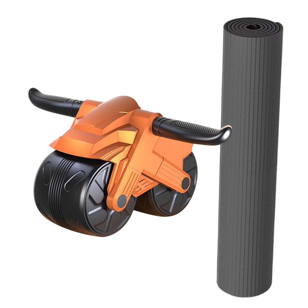 Training Equipment Orange Wheel for Body Abdominal Building with Wheel Abdominal Widened Muscle Workout Roller, Double Double Wheels Mat