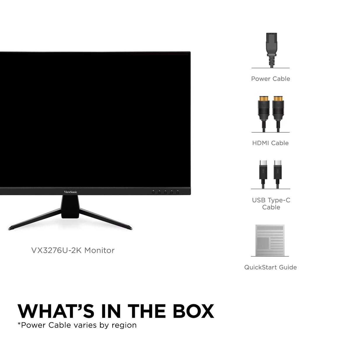 Inch with IPS Eye Bezels, HDR10 65W VX3267U-2K Monitor ViewSonic C, Input and DP 1440p USB Care, HDMI, 32 Support, Content Ultra-Thin