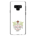Acrylic Hybrid - Love Note 9 for DistinctInk Samsung Tempered Clear Shockproof - Cross Back, Glass - Leaves & Hope Faith, Bumper, Galaxy Screen & Protector TPU Case