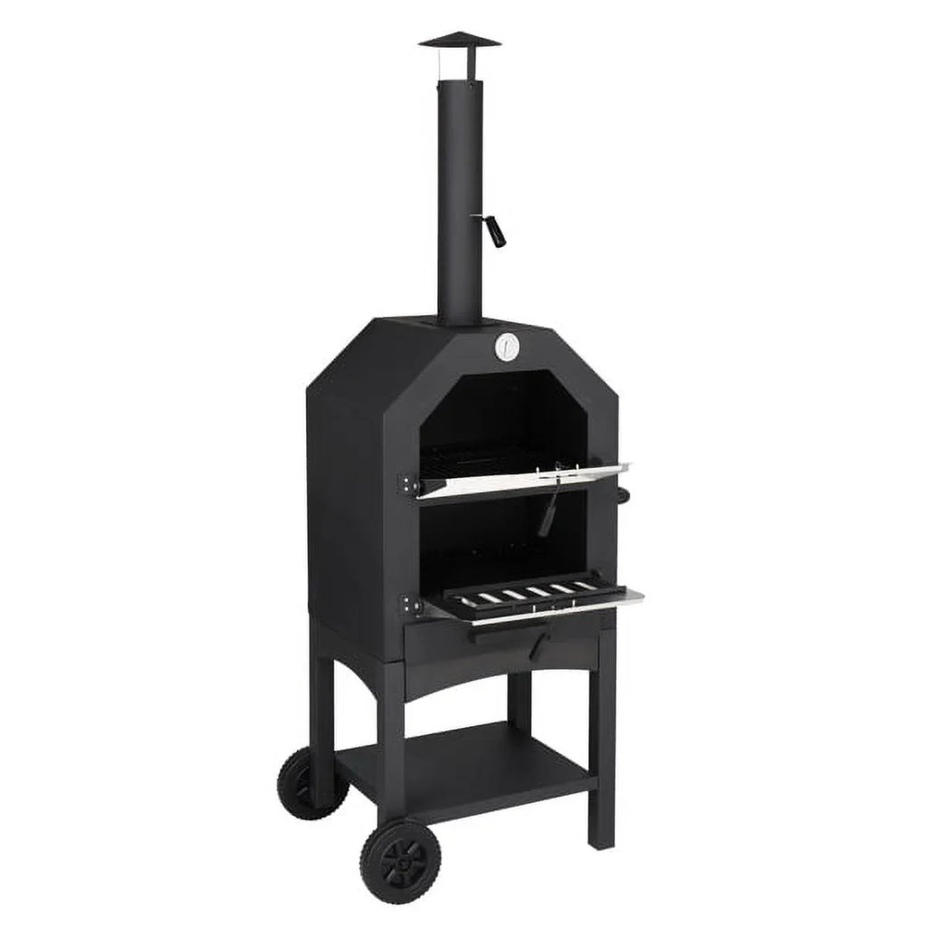 and Camping Grill Pizza Backyard Peel, Fired Wood with Pizza Oven Stone, Fithood Pizza Outdoor Rack, for