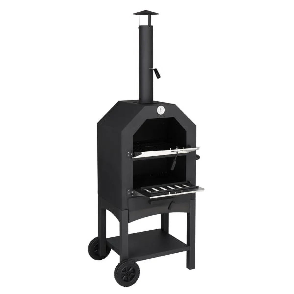 and Camping Grill Pizza Backyard Peel, Fired Wood with Pizza Oven Stone, Fithood Pizza Outdoor Rack, for