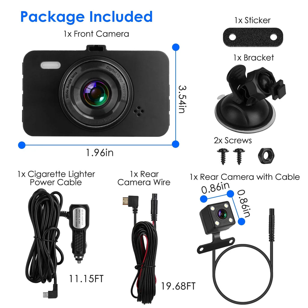 Recording with Loop Night Vision Motion iMounTEK Camera Not Dash Dual (32G Car MMC Rear Recorder Video DVR Front Car Detection 1080P G-Sensor Included) Cam Card