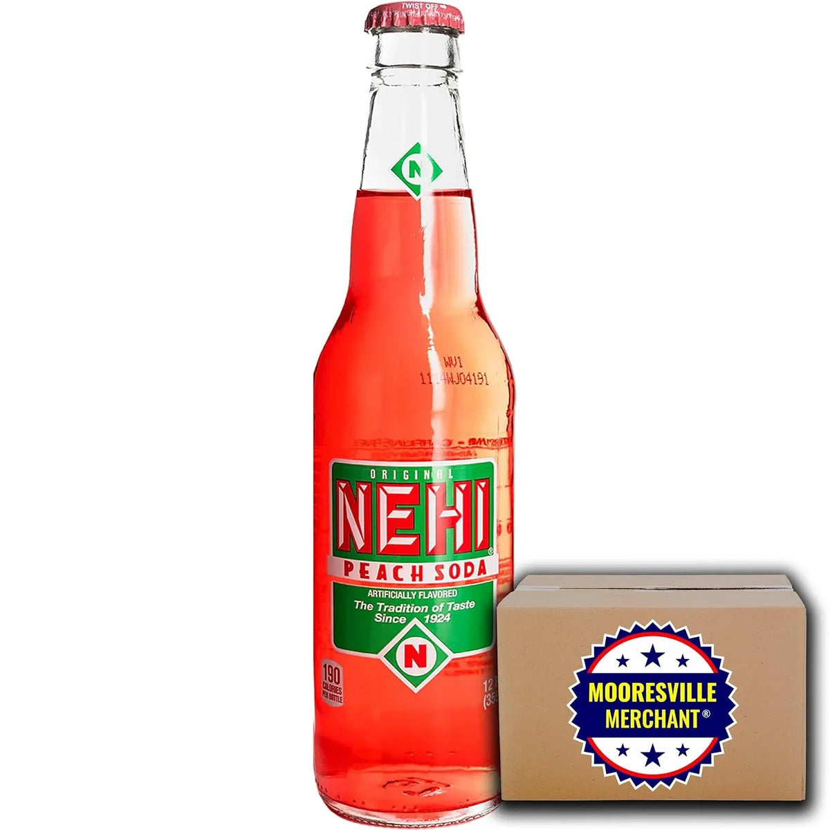 12 Fl Soda, Decal Glass With Oz, 12 Nehi Peach Bottles