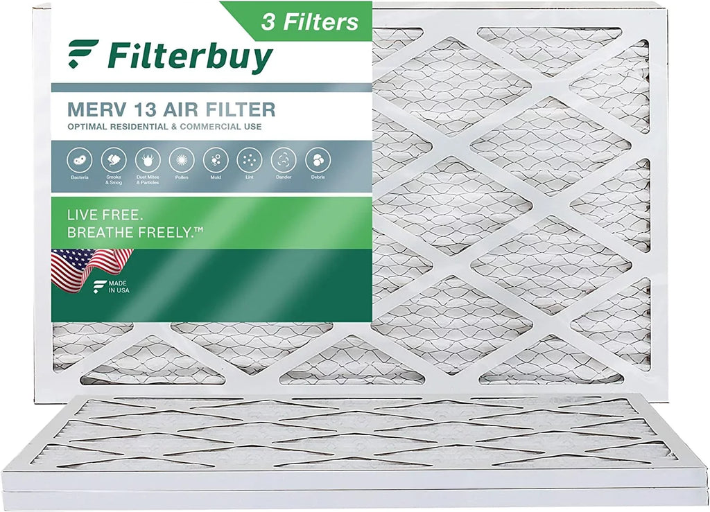 14x25x1 Filterbuy (3-Pack) 13 AC Air HVAC Furnace MERV Pleated Filters