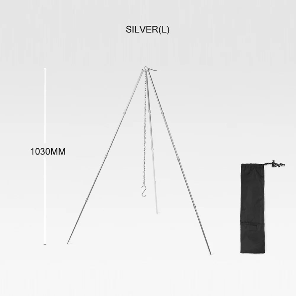 Camping - Detachable Bonfire walmeck Rack Bracket BBQ Folding Picnic Campfire Portable Aluminum Alloy Tripod for