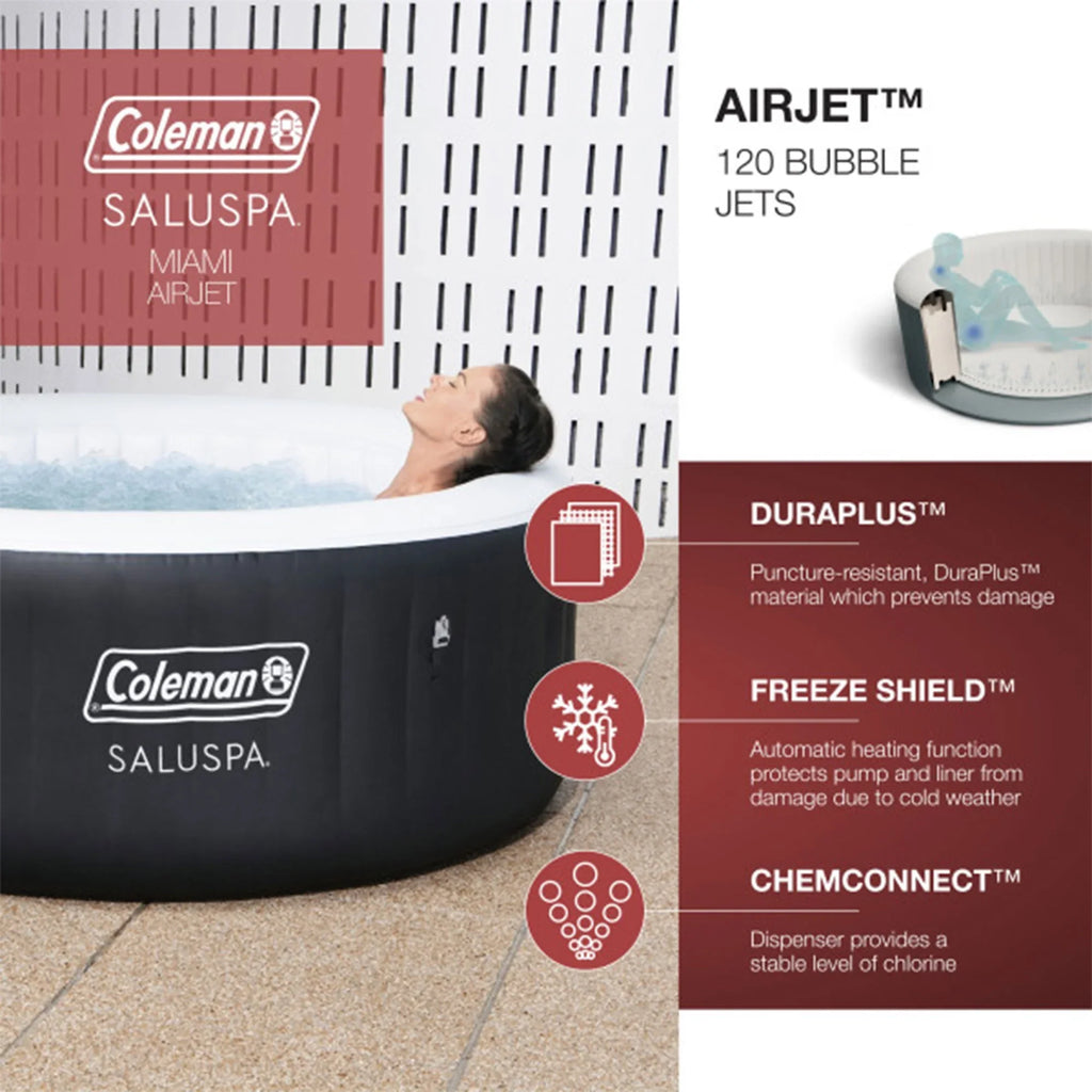 w/Bestway Hot Pillow 2 Coleman & Tub 4 SaluSpa AirJet Headrest Seat SaluSpa