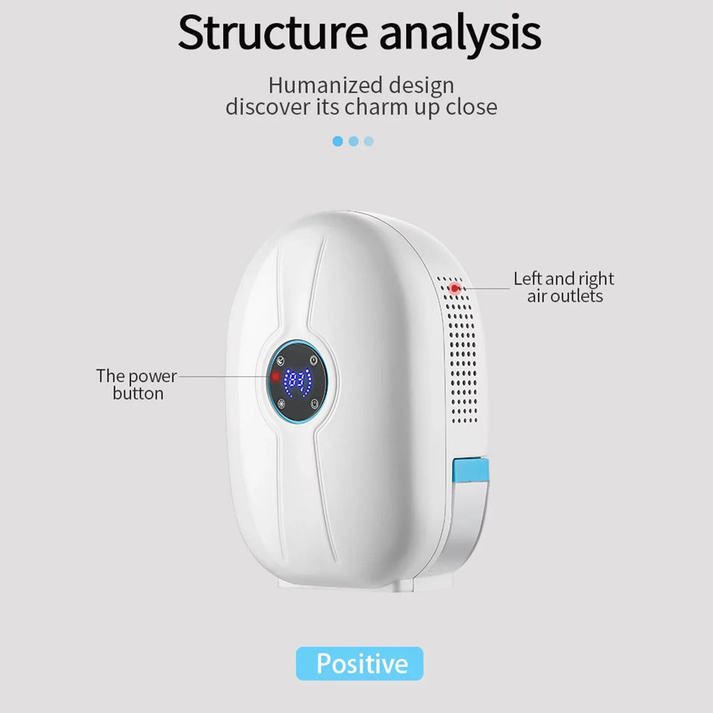 Absorber Home Dehumidifier Control Mini Dryer with Air 500ml Remote Portable Fichiouy White Mute Moisture