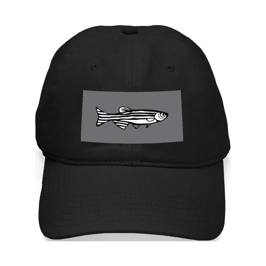 CafePress Adjustable - Black Baseball Hat Cap Zebrafish Cotton Printed - Black Canvas