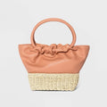 '- Mini Handbag Natural, Day Straw Brown A Tote New