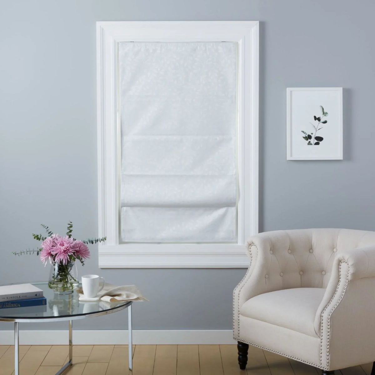 Bolan Roman 64", Blackout White Home Botanical 23"x Exclusive Shade, Total