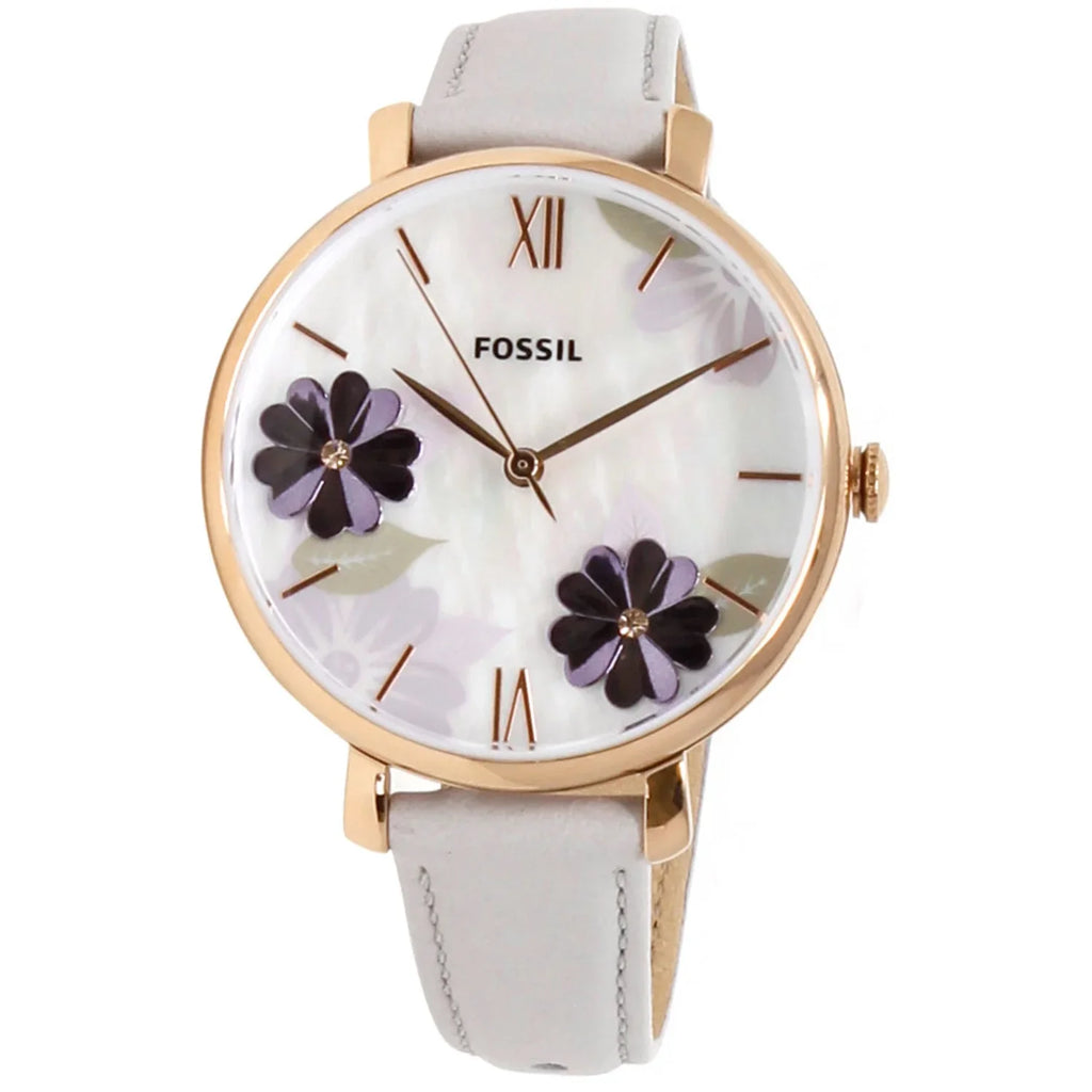 Jacqueline Fossil Rose-Gold Quartz Watch Leather ES4672 Japanese Fashion Women's