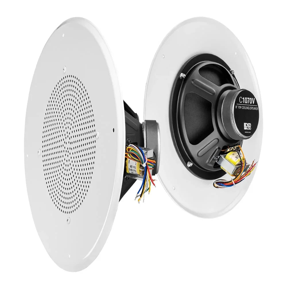 Audio Single) Tap Speaker OSD C1070 In-Ceiling 8" 70V (White, Commercial