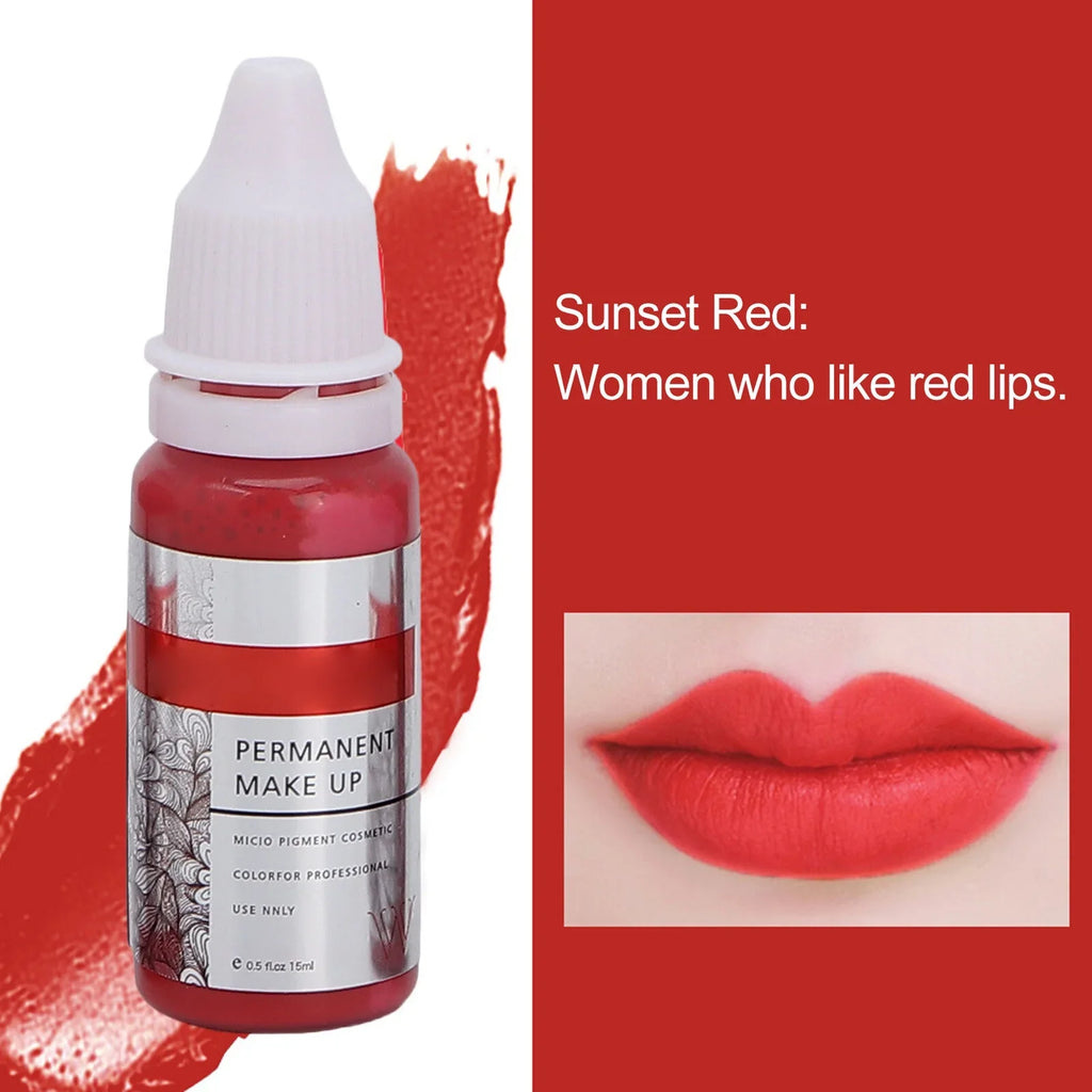Pigment Tattoo Makeup Ink Lip 120ml Color Permanent Semi 8pcs Microblading
