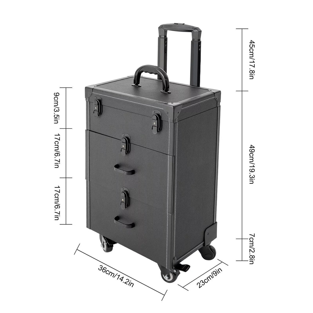 Organizer Miumaeov Rolling Box Nail Cosmetic Professional Storage Luggage Polish Case Trolley Train Makeup