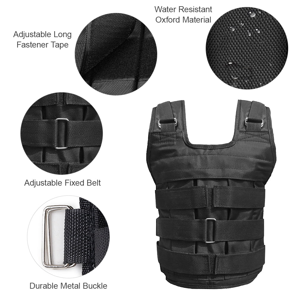 for Vest Adjustable Capacity Weighted 50kg Training Walmeck , Max Load Strength