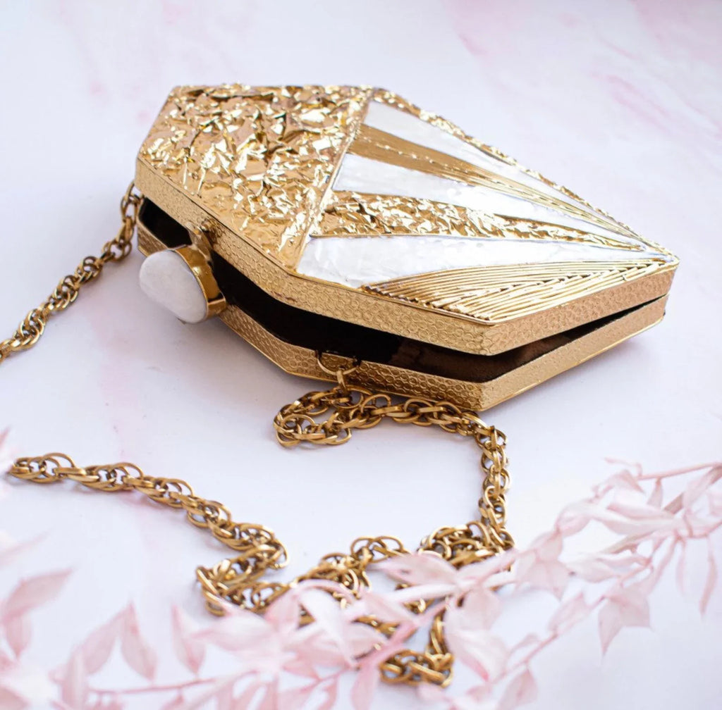 Different designer Royal Women for India metal bag Craft shell sea inlaid handcrafted clutch