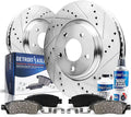 Brake 9-5 Rotors Equinox Impala Buick Ceramic Axle Rotor Slotted Brake Drilled - Detroit Brakes for Regal Pads & Allure GMC LaCrosse Kit Malibu Replacement: Chevy Terrain Limited Front 12.64"