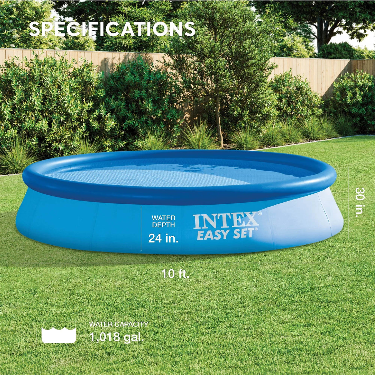 Pump Technology, Family Pool Ages x 6+ (28121EH) Inflatable Hydro - Easy Filter Intex: Aeration For Pump Set 10' Includes W/ 30" Filter, - Outdoor/Backyard Suitable Pool,
