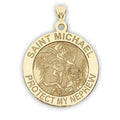 Michael Picturesongold.Com Saint Gold Female 3/4" My 14K Adult Nephew Protect Yellow Medal Religious