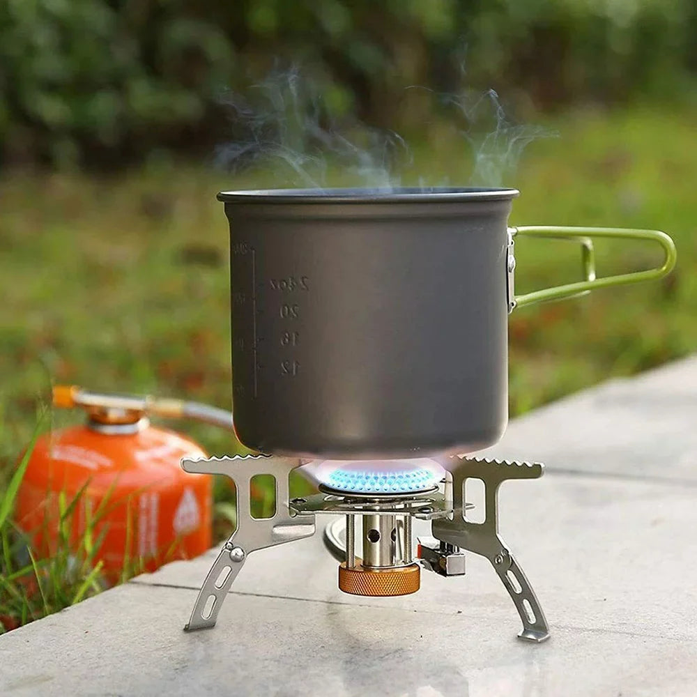for Backpacking Stoves, Outdoor, Camping Windproof stove Lightweight Portable Silver