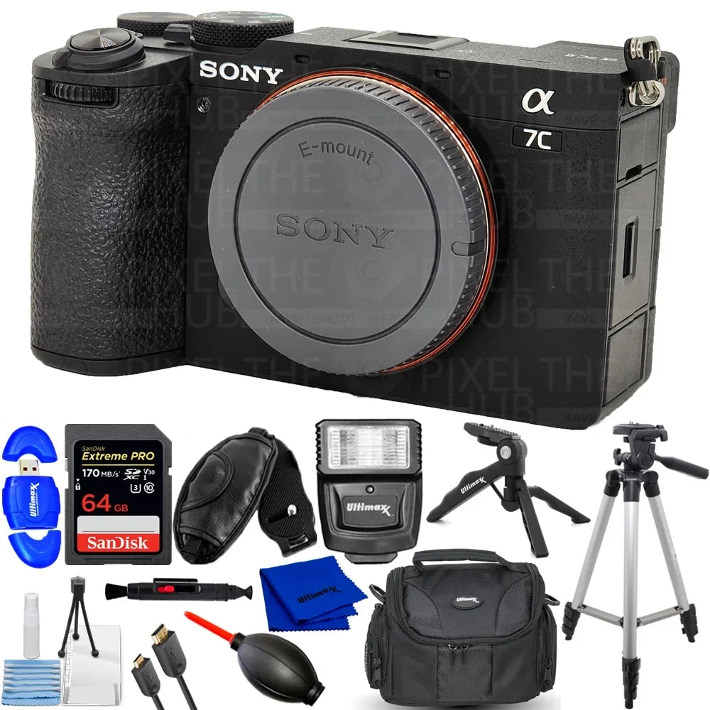ILCE-7CM2/B Camera Sony - II (Black) Accessory 12PC Mirrorless a7C Bundle
