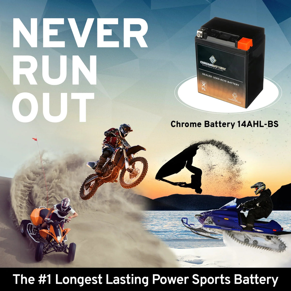 Ytx14Ahl-Bs For Cat Battery Arctic Snowmobile Cougar 1994