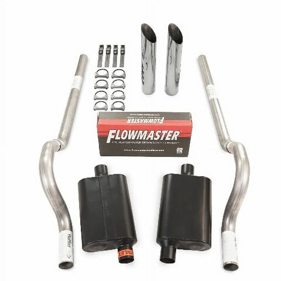 Dual Body Exhaust Series Exit Mopar SW Flowmaster 40 62-74 Car Kit B 2.5" Rear