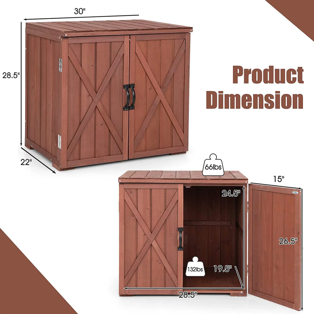 Storage Easy x 30" & Wooden for 28.5" Assembly, Garden Countertop, Space Inner Cabinet Porch, Deck Box (Brown) x Storage Storage Box, Tool Outdoor 22" W/Spacious 30" Backyard