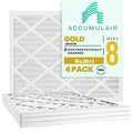 Filter (4 Accumulair 8 Pack) 16x20x1 MERV Gold Air