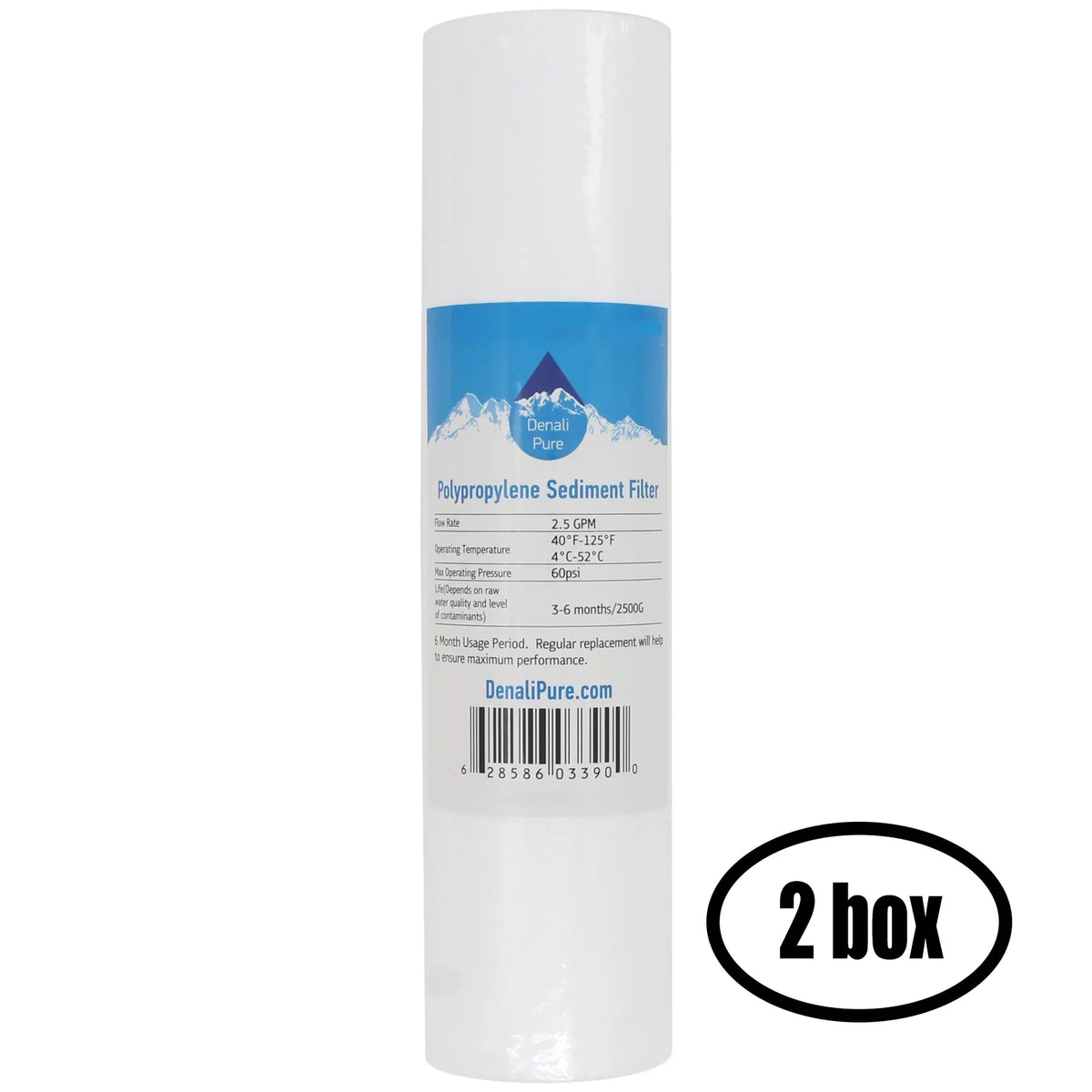 for 2 House SS20 Whole Filter Housing Universal 3M Cartridge EPE-316L 3M Polypropylene of Aqua-Pure Stainless Steel - 5-Micron Sediment Filter for Boxes Aqua-Pure 10-inch Replacement