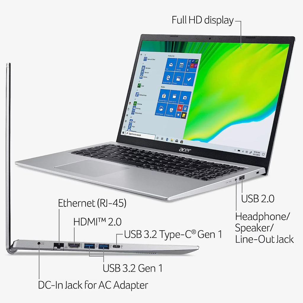 (Bundle) Accessories Acer 5 Laptop A515-56-36UT Aspire Slim With