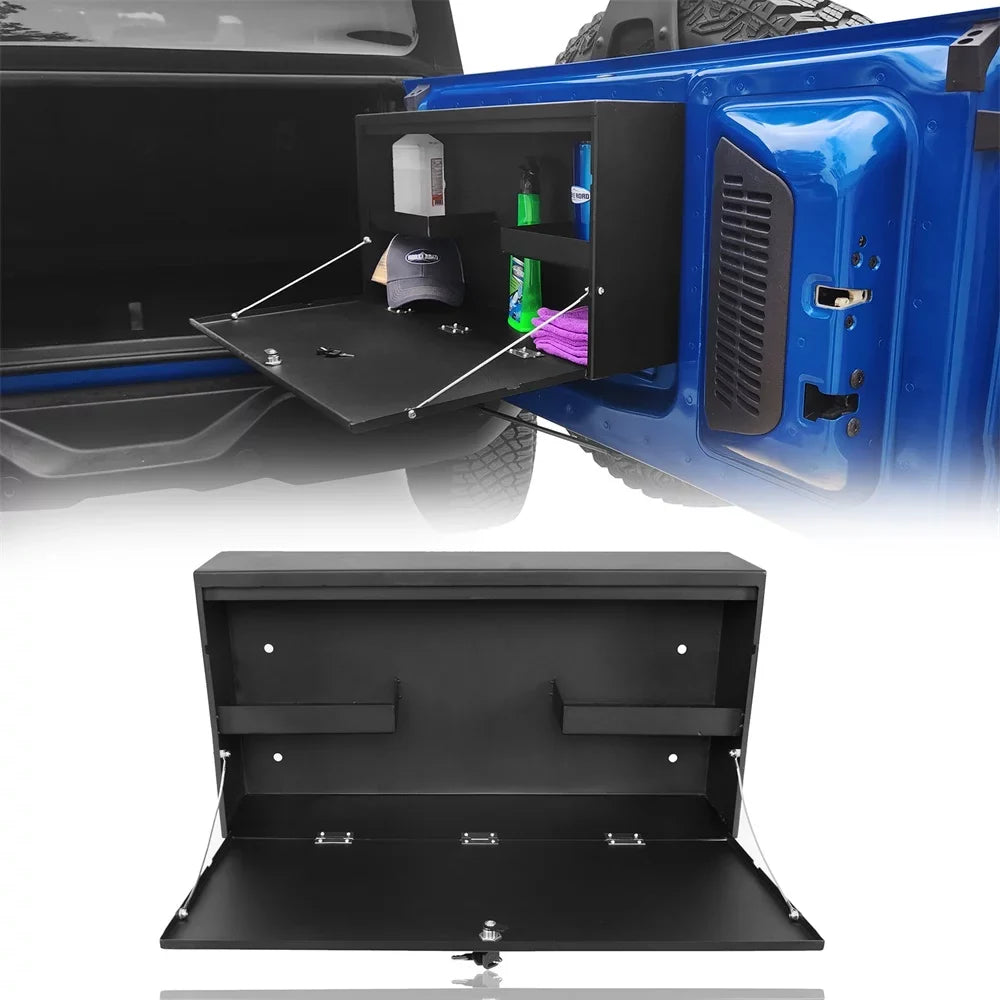 Folding Lockable 2021-2023 Fit Storage Tailgate Black Box Table Road Ford Steel Bronco Hooke