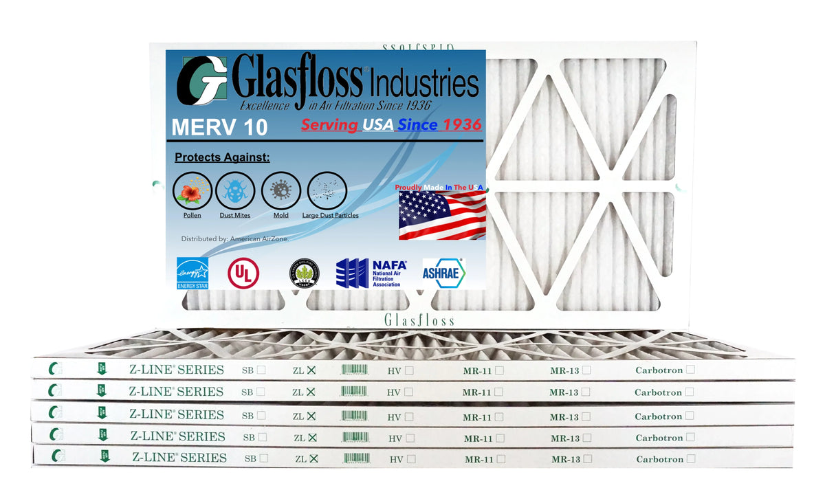'-Qty:6 - - in 10 inch) Made (Actual 29.5x7/8 Glasfloss 13.5 - x 14x30x1 Filter Furnace Size: USA MERV Air