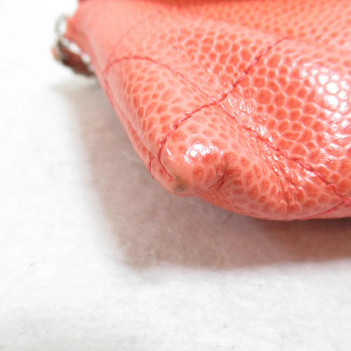(Grained Caviar Pink (Good) CHANEL Skin Chain Calf) wallet Pre-Owned
