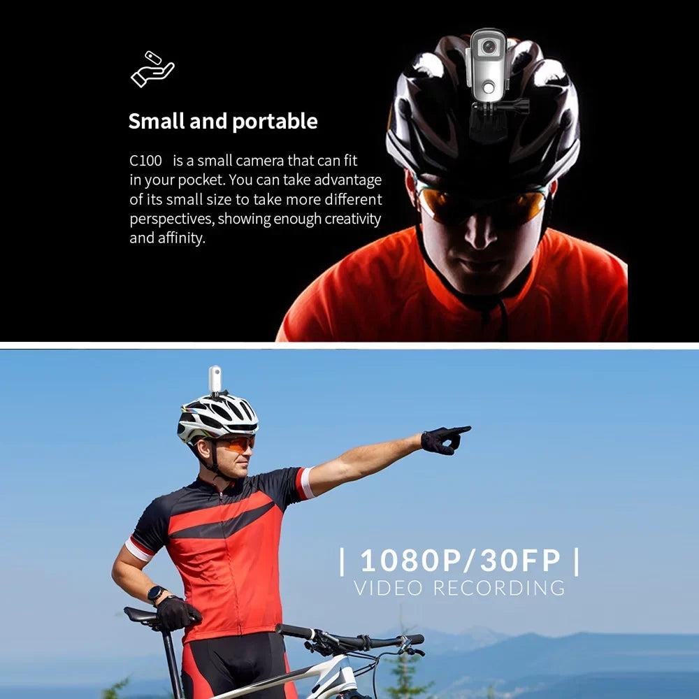 Connection C100 1080P30fps with 30M Sharing Waterproof Waterproof Magnetic Back Battery Case Built-in SJCAM Action APP WiFi Video Body Clip Digital Lanyard