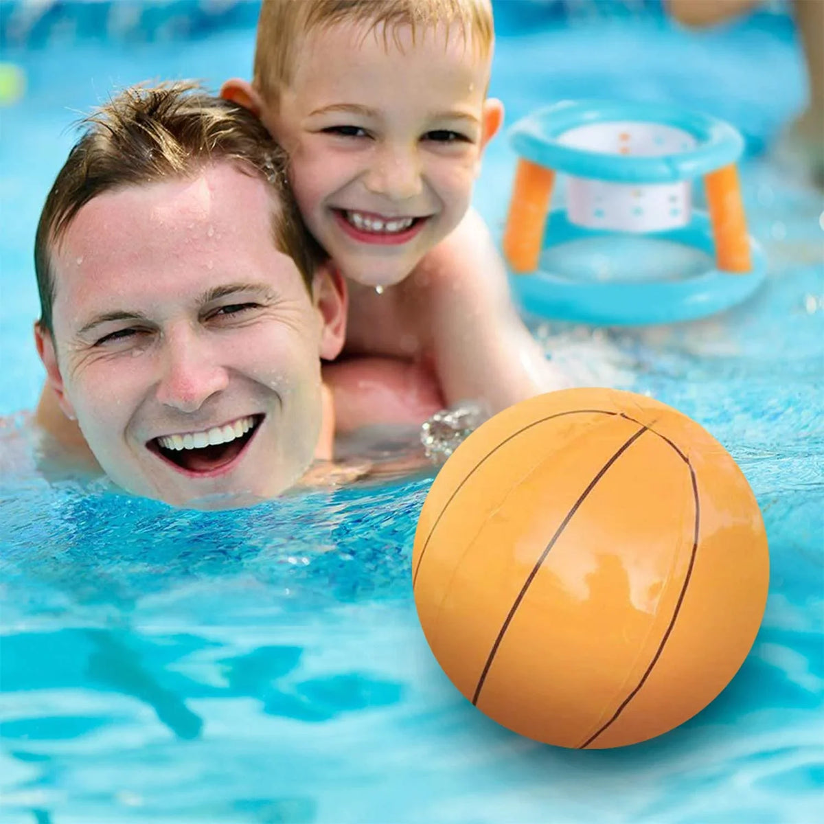 Kids Hoop, | Toys Inground Net Game Bags, Basketball Set Pool Adults for Volleyball Larger and & Light Balls Teens Clover for Blue & Pool Weight Pool Volleyball