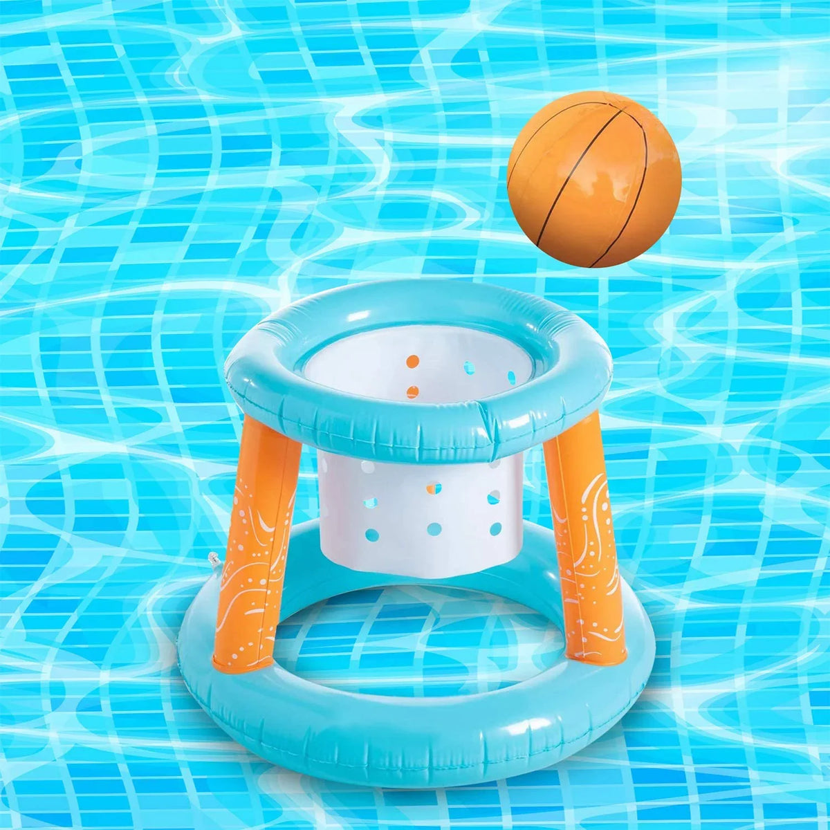 Kids Hoop, | Toys Inground Net Game Bags, Basketball Set Pool Adults for Volleyball Larger and & Light Balls Teens Clover for Blue & Pool Weight Pool Volleyball