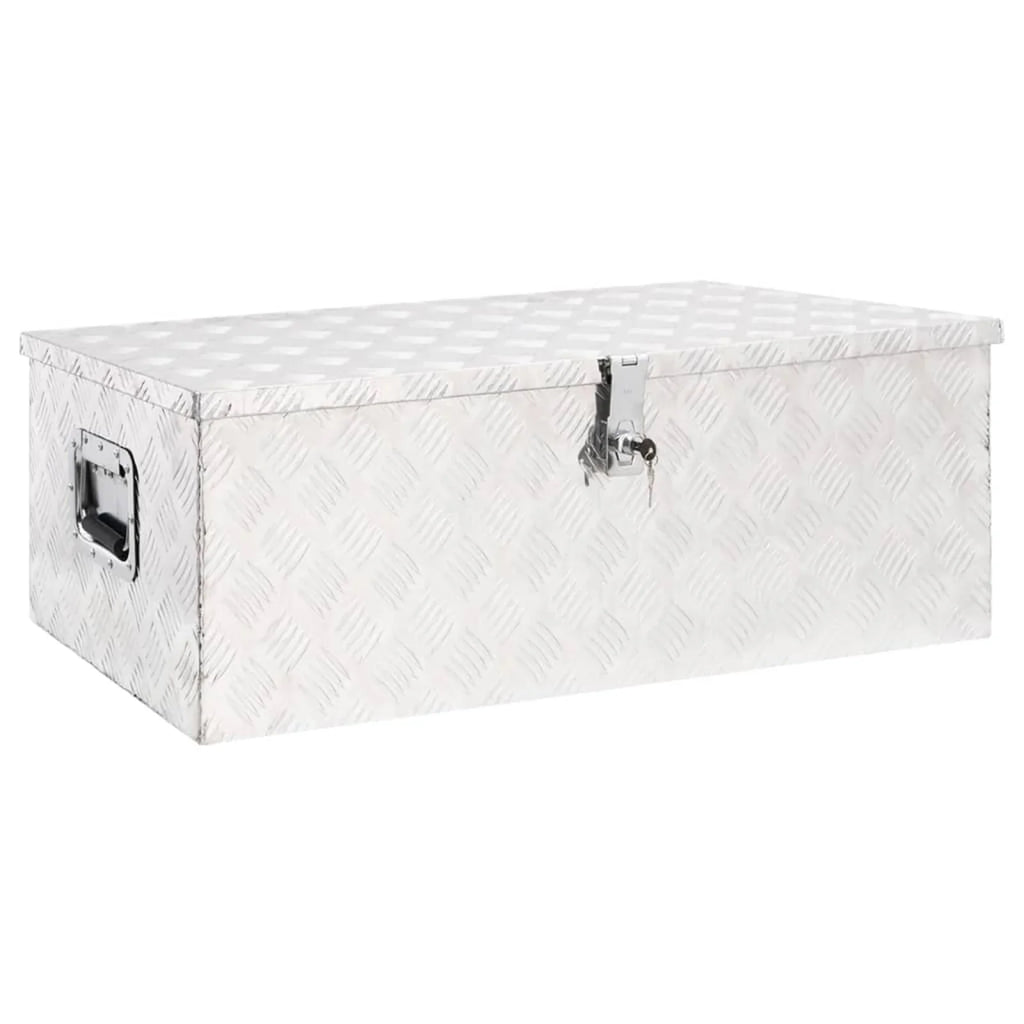 Truck Inches Tool Lockable 13.2 Box W 35.4 Silver Toolbox Camping (L Garage, x 18.5 Trailer Box Aluminum Case Underbody Vehicle, x for moobody x H) Storage Organizer Trip x