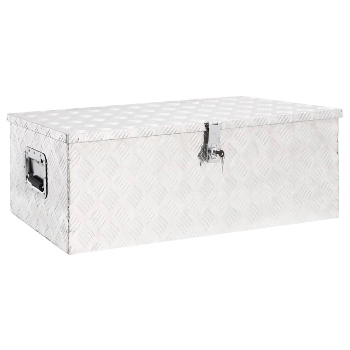 Truck Inches Tool Lockable 13.2 Box W 35.4 Silver Toolbox Camping (L Garage, x 18.5 Trailer Box Aluminum Case Underbody Vehicle, x for moobody x H) Storage Organizer Trip x