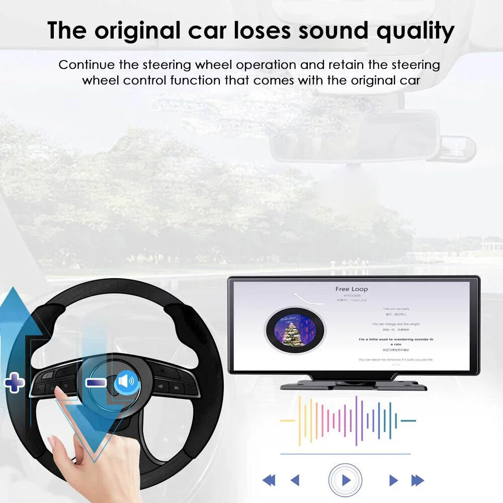with KingFurt Recording, Camera Connectivity, Lens Dual Wireless 1080P 2K Enhanced Dash Touch Android Screen, Auto, WiFi - T91