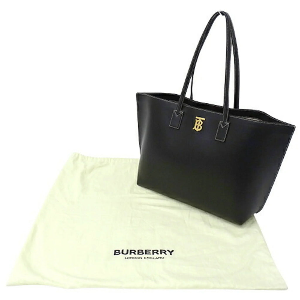 (Good) leather bag Burberry shoulder ladies tote BURBERRY 8052726 Pre-Owned black