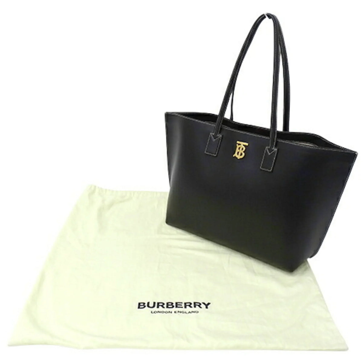 (Good) leather bag Burberry shoulder ladies tote BURBERRY 8052726 Pre-Owned black