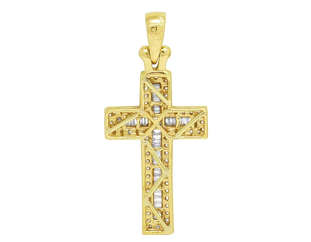 Cross 14K Yellow 0.4CT Baguette 1.25" Gold Diamond