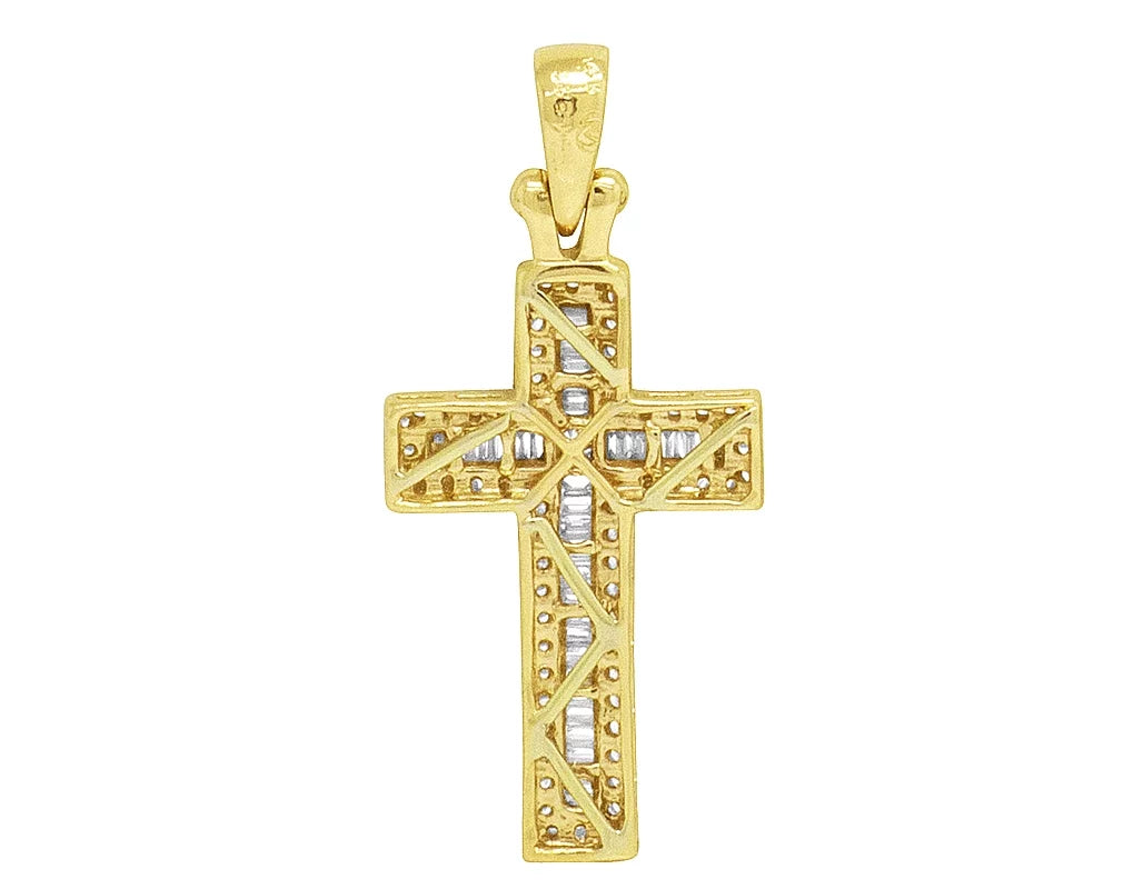 Cross 14K Yellow 0.4CT Baguette 1.25" Gold Diamond