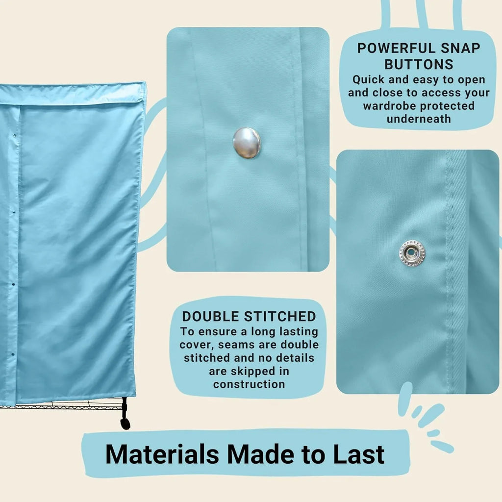 Room In ) Garment Keep Organized Dust Blue From Rack Your Looking Rolling Cover Your (Cover (48"W 18"D - 75"H) Glacier Clothes X X Portable