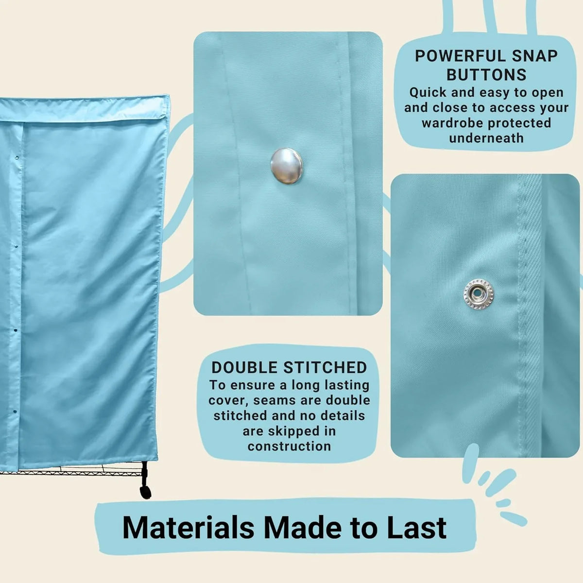 Room In ) Garment Keep Organized Dust Blue From Rack Your Looking Rolling Cover Your (Cover (48"W 18"D - 75"H) Glacier Clothes X X Portable