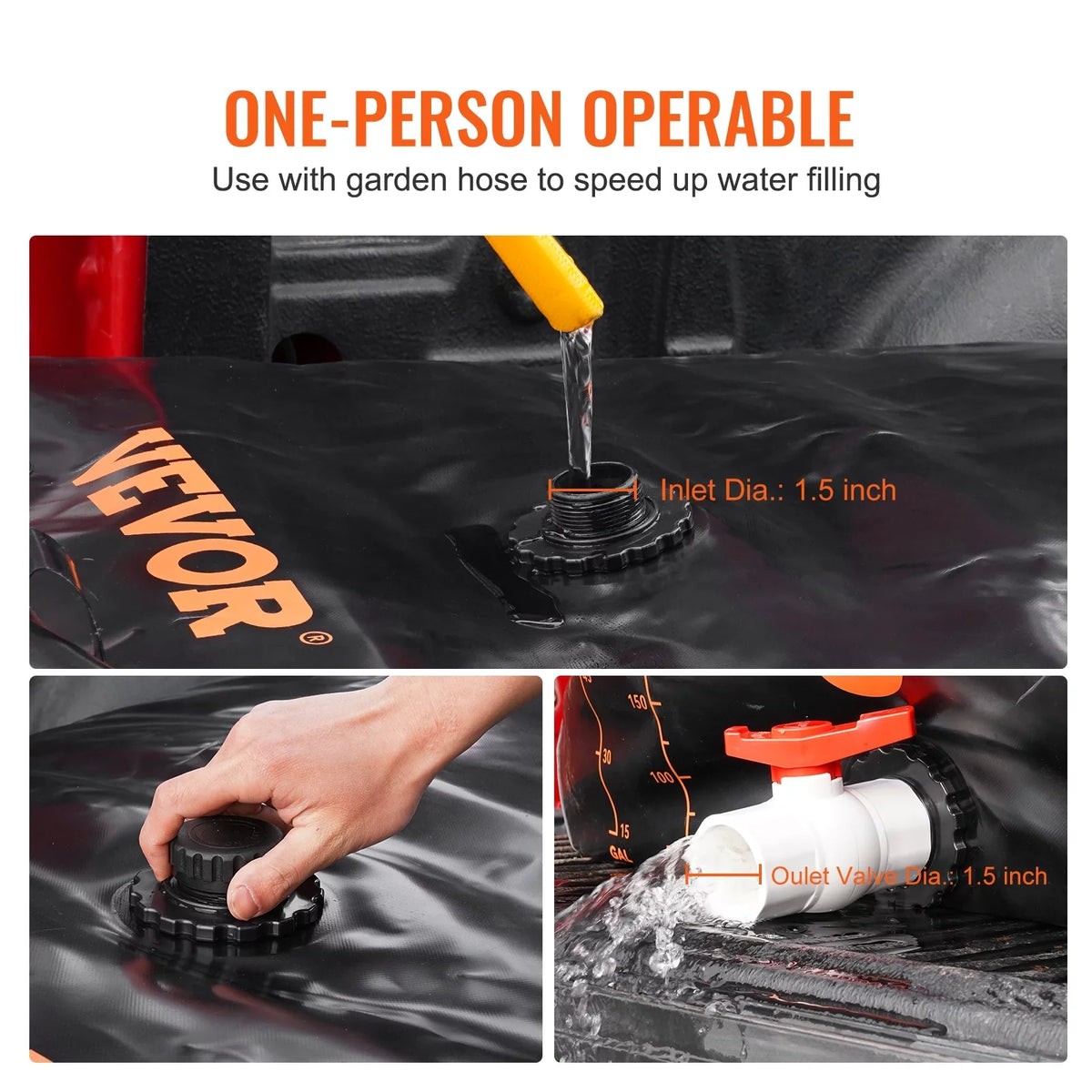 Bladder Storage Bag,143 Tank Gallon Bladder Storage Water Including and Portable Kit,Water Spigots Water Rainwater Overflow Large PVC Capacity Water BENTISM Containers,1000D
