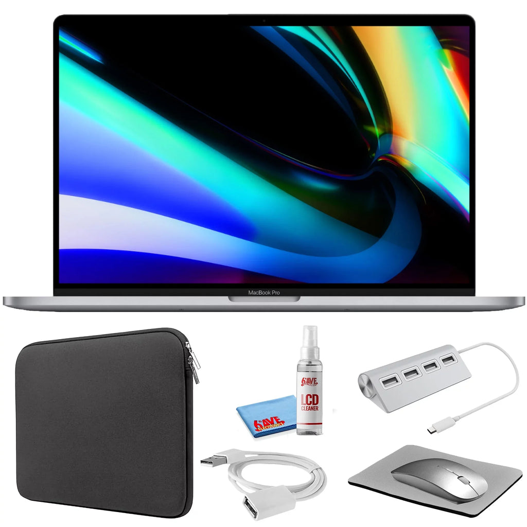 MacBook Zipper Pro Black with - Kit Starter + Bundle Apple Kit Sleeve + (Late 2.3GHz, Cleaning Space (i9 16-inch SSD) 1TB 2019, (Refurbished) Laptop MVVK2LL/A) Gray